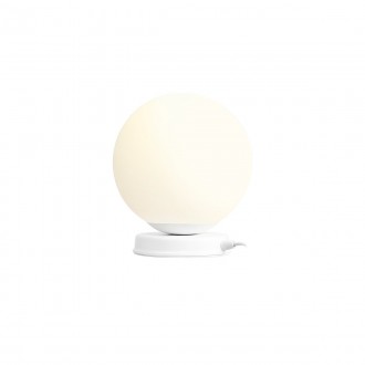 ALDEX 1076B_M | Ball-AL Aldex asztali lámpa gömb 23cm vezeték kapcsoló 1x E27 fehér, opál