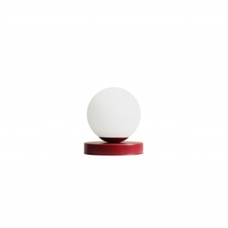 ALDEX 1076B15_S | Ball-AL Aldex asztali lámpa gömb 17cm vezeték kapcsoló 1x E14 bordó, opál