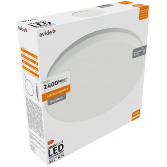 AVIDE ABBHL-18-24W-NW-URA-S | Uranus Avide mennyezeti lámpa mozgásérzékelő 1x LED 2400lm 4000K IP54 fehér