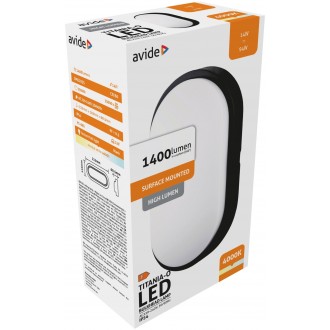 AVIDE ABBHL-O-14W-NW-BL-HL | Titania Avide mennyezeti lámpa 1x LED 1400lm 4000K IP54 fekete