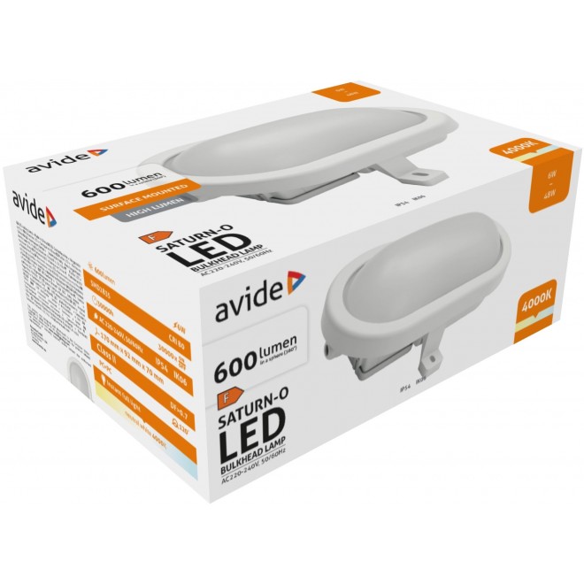 AVIDE ABBHL-O-6W-NW-SAT | Saturn Avide mennyezeti lámpa 1x LED 600lm 4000K IP54 fehér