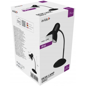 AVIDE ABDLS-B-BULB | Basic-AV Avide asztali lámpa kapcsoló flexibilis 1x E27 fekete