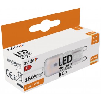 AVIDE ABG9NW-2.5W-B | G9 2,5W Avide LED fényforrás lámpa 180lm 4000K 160°