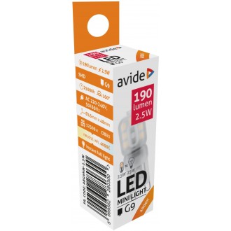 AVIDE ABG9NW-2.5W | G9 2,5W Avide LED fényforrás lámpa 190lm 4000K 160°