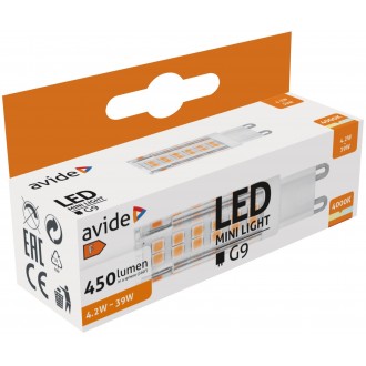 AVIDE ABG9NW-4.2W-B | G9 4,2W Avide LED fényforrás lámpa 450lm 4000K 220°