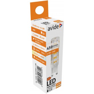 AVIDE ABG9NW-4.2W | G9 4,2W Avide LED fényforrás lámpa 450lm 4000K 220°