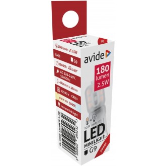 AVIDE ABG9WW-2.5W | G9 2,5W Avide LED fényforrás lámpa 180lm 3000K 160°