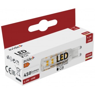 AVIDE ABG9WW-4.2W-B | G9 4,2W Avide LED fényforrás lámpa 450lm 3000K 270°