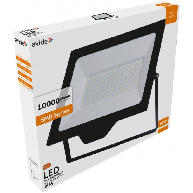 AVIDE ABLRFLNW-100W | AV-Flood-Slim Avide fényvető reflektor lámpa 1x LED 10000lm 4000K IP65