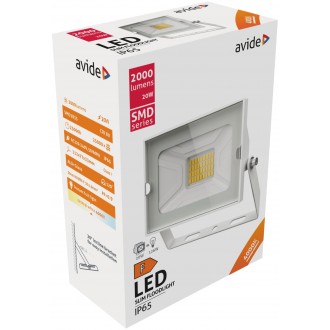 AVIDE ABSSFLNW-20W-W | AV-Flood-Slim Avide fényvető reflektor lámpa 1x LED 2000lm 4000K IP65 fehér