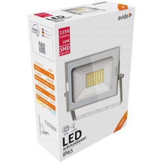 AVIDE ABSSFLNW-30W-W | AV-Flood-Slim Avide fényvető reflektor lámpa 1x LED 2250lm 4000K IP65 fehér