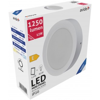 AVIDE ACSMCW-R-12W-PC | AV-BOLP Avide fali, mennyezeti LED panel kerek 1x LED 1250lm 6400K