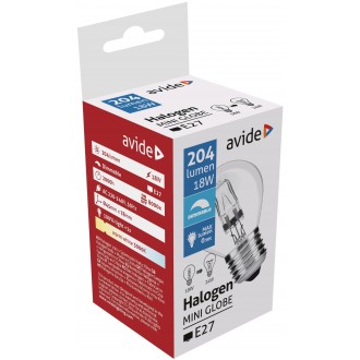 AVIDE AHMG27WW-18W | E27 18W Avide halogén izzó lámpa 204lm 3000K 360°