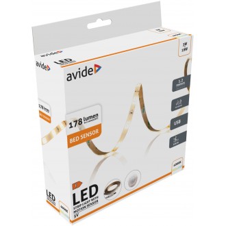 AVIDE ALBED5V-SEN-3W-S | AV-LS-Bed Avide LED szalag lámpa mozgásérzékelő 1x LED 178lm 3000K IP65