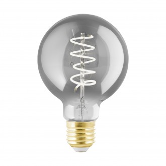 EGLO 110085 | E27 4W Eglo nagy gömb G80 LED fényforrás filament, Spiral - smoky 100lm 2000K szabályozható fényerő 360° CRI>80