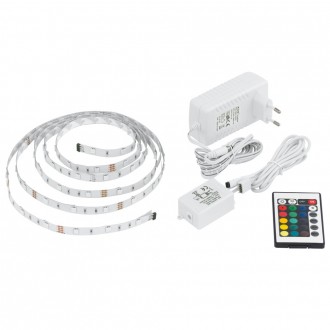 EGLO 13532 | Eglo-LS-Basic Eglo LED szalag RGB lámpa távirányító szabályozható fényerő, színváltós 1x LED RGBK fehér