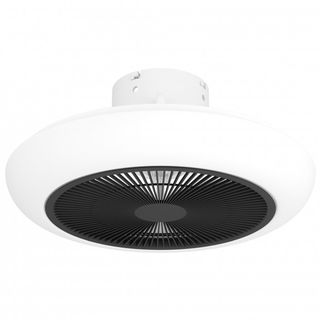 EGLO 35094 | Sayulita Eglo ventilátoros lámpa mennyezeti kerek távirányító szabályozható fényerő, állítható színhőmérséklet, időkapcsoló 3x LED 3300lm 2700 <-> 6500K fehér, fekete, áttetsző