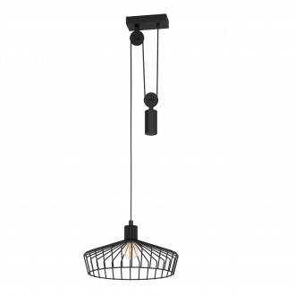 EGLO 43437 | Winkworth Eglo függeszték lámpa ellensúlyos, állítható magasság 1x E27 fekete