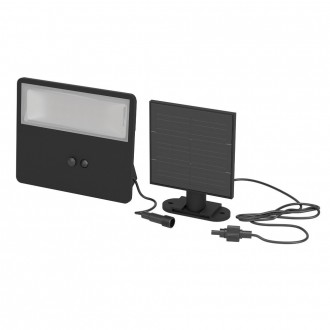 EGLO 901085 | Panettieri Eglo fali lámpa mozgásérzékelő, fényérzékelő szenzor - alkonykapcsoló napelemes/szolár, elforgatható alkatrészek 1x LED 860lm 4000K IP44 fekete, szatén