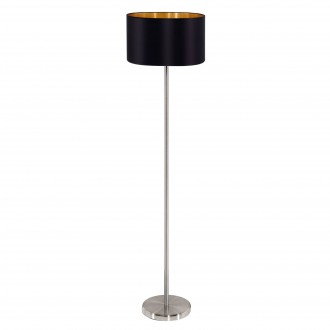 EGLO 95169 | Eglo-Maserlo-BG Eglo álló lámpa 151cm taposókapcsoló 1x E27 fényes fekete, arany, matt nikkel