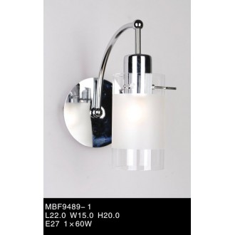 ITALUX MBF9489/1 | Blend Italux falikar lámpa 1x E27 króm, fehér
