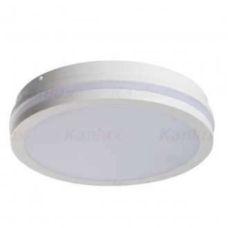 KANLUX 33344 | Beno Kanlux fali, mennyezeti lámpa - BENO 24W NW-O-SE W - kerek mozgásérzékelő, fényérzékelő szenzor - alkonykapcsoló 1x LED 2060lm 4000K IP54 fehér