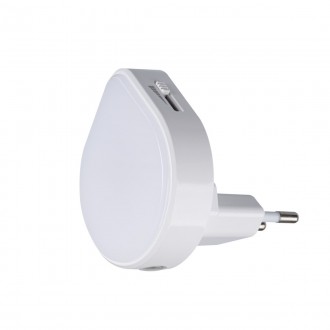 KANLUX 37396 | Ulov Kanlux éjjelifény lámpa - ULOV LED DIM WW W - fényérzékelő szenzor - alkonykapcsoló konnektorlámpa, szabályozható fényerő 1x LED 30lm 3000K fehér