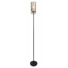 KLAUSEN KL107007 | Ideal Klausen álló lámpa 150cm vezeték kapcsoló 1x E27 fekete, sárgaréz, füstös
