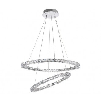 NOVA LUCE 9172518 | Quentin-NL Nova Luce függeszték lámpa rövidíthető vezeték 1x LED 3600lm 3000K króm, kristály