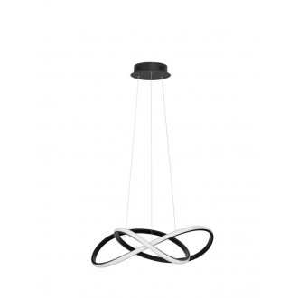 NOVA LUCE 9248107 | Amara-NL Nova Luce függeszték lámpa perec rövidíthető vezeték 1x LED 1600lm 3000K matt fekete, opál