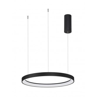 NOVA LUCE 9345687 | Pertino Nova Luce függeszték lámpa - TRIAC kerek szabályozható fényerő, rövidíthető vezeték 1x LED 2175lm 2700K matt fekete, opál