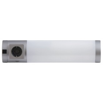 RABALUX 2326 | Soft Rabalux fali lámpa kapcsoló dugaljjal ellátott 1x G23 / T1U 840lm 2700K ezüst