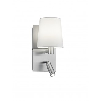 TRIO 271470207 | Marriot Trio falikar lámpa két kapcsoló 1x E27 + 1x SMD LED 400lm matt nikkel, fehér