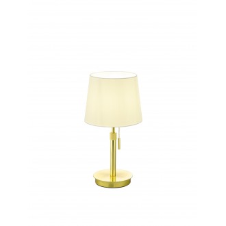 TRIO 509100108 | Lyon-TR Trio asztali lámpa 45cm húzókapcsoló állítható magasság 1x E27 mattított arany, fehér