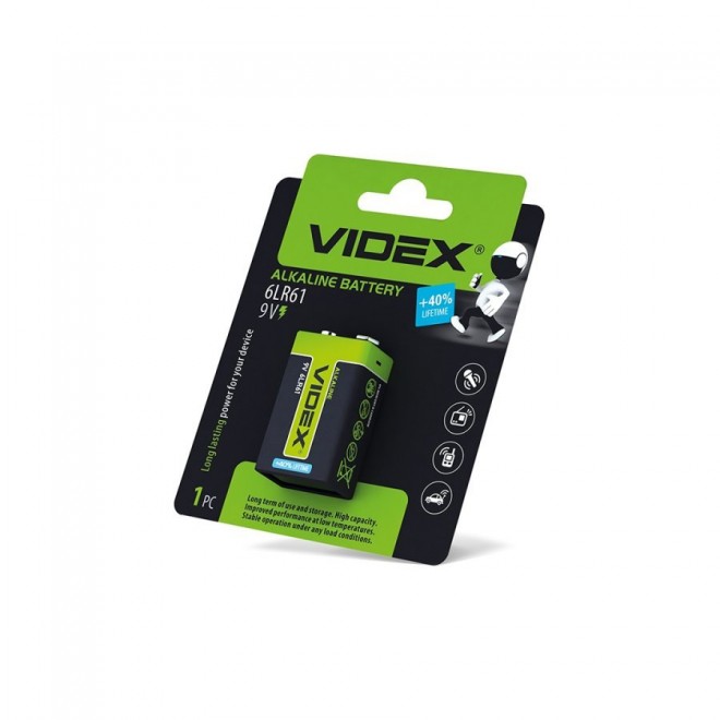 VIDEX 6LR61/9V/B | Videx alkáli elem 6LR61/9V - LEDMASTER 5189 -