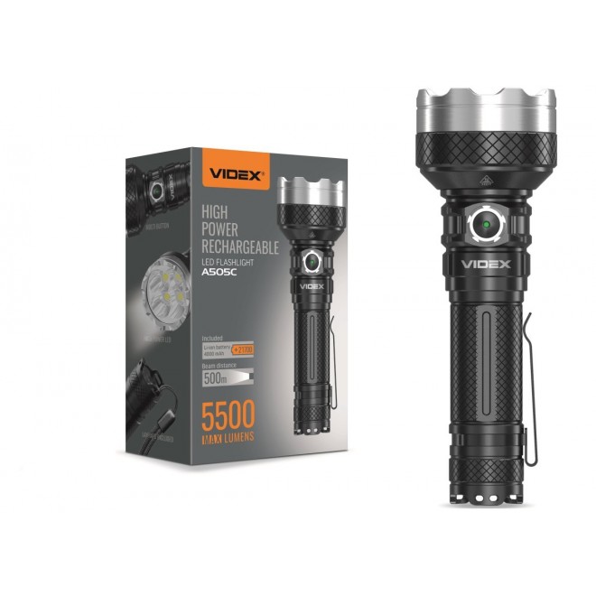 VIDEX VLF-A505C | Videx-Flashlight Videx elemlámpa lámpa - LEDMASTER 4660 - fekete